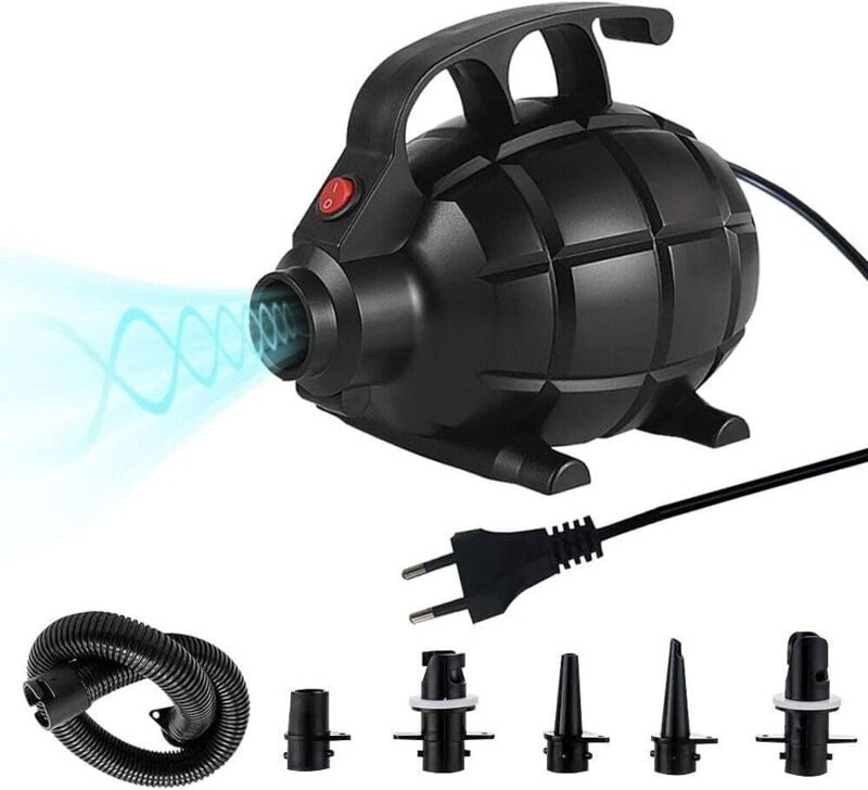 Elektrische Pumpe, 600W Elektrische Luftpumpe mit 5 Düsen für Aufblasbare Matratze Elektrischer Inflator Aufblasbare Mat...
