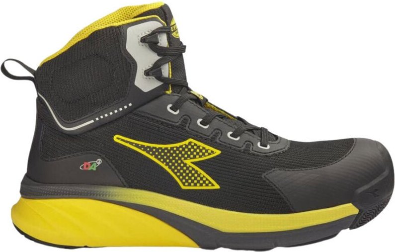 Diadora Vortex DA2 Mid S3S SC SR HRO ESD Sicherheitshochschuhe - 43 EU - Nero/Giallo