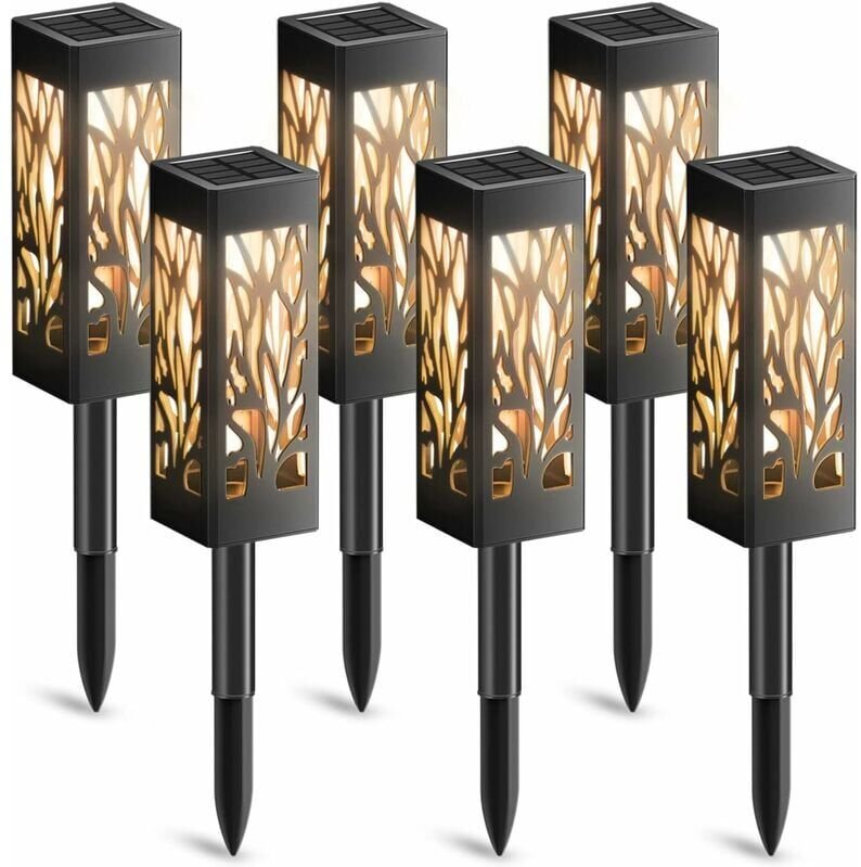 Solarleuchten Außen Garten, 6 Stück Gartendeko Solarlaterne mit warmweißem Licht, IP65 wasserdichte Solarleuchte für den...