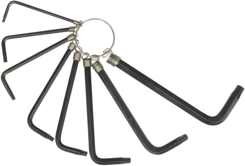 Masidef - Connex Stiftschlüssel tx 8-tlg. Chrom-Vanadium-Stahl durchgehärte Schlüsselring