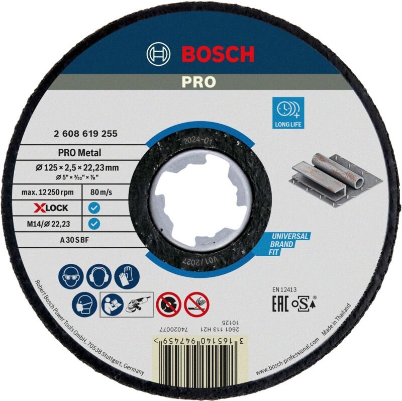 Bosch - pro Metal X-Lock Trennscheibe 125 x 2,5 x 22,23 mm - 2608619255