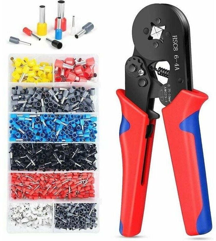 Zangen- und Zangen-Aderendhülsen-Crimpwerkzeug-Set mit 1250-teiligem Aderendhülsen-Klemmen-Set, selbsteinstellende Crimp...