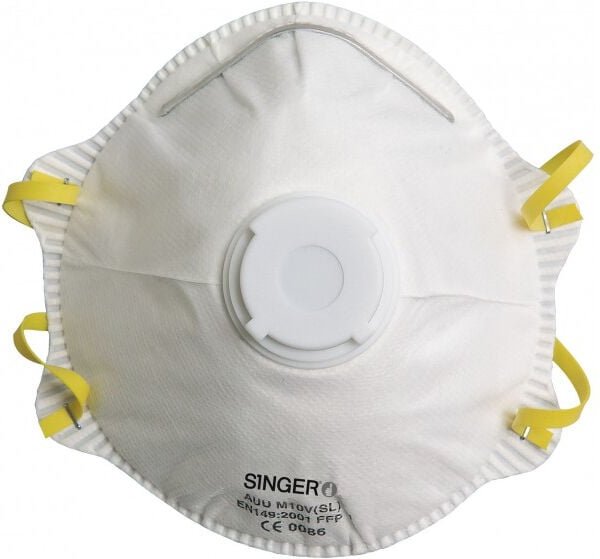 Singer - Klassische Halbmaske mit Ventil - FFP1 nr d - Packung mit 10 Stück - AUUM10VSL