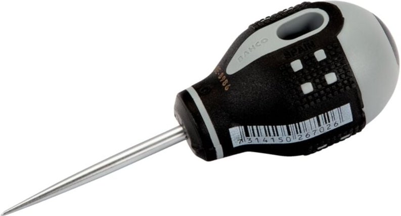 Bahco ERGO Ahle, runde Spitze mit kurzem Gummigriff, 6 mm x 50 mm