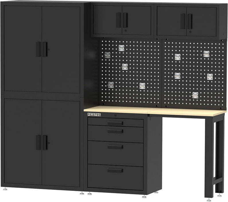 Thumbnail - Werkstatteinrichtung Werkzeugschrank Monos Schwarz 223x46x190 cm - Feistos