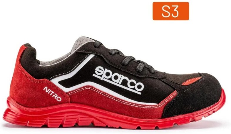 Nitro S24 Halbschuh S3 - Rot und Schwarz - Größe 47 - nitro 07522 rsnr - 47 - Sparco