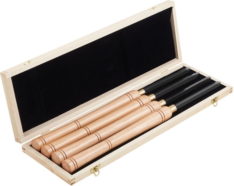 Mophorn Drechseleisen-Set, 4-teilig, Drechselmesser im Holzkoffer, Werkzeug-Satz für Holzarbeiten, Holzdrehwerkzeuge mit...