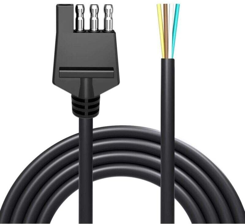 Odipie - 4-Wege-Anhängerkabelbaum, 18 awg, 6,56 Fuß, 4-poliger Anhängerstecker auf 4 flache Anhängerdraht-Verlängerungsk...