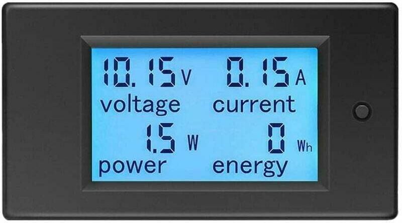 Jalleria - Voltmeter Amperemeter 12V dc 6,5-100V 20A, Spannungsmesser Wattmeter Tester Spannung Strom Leistung Energie D...