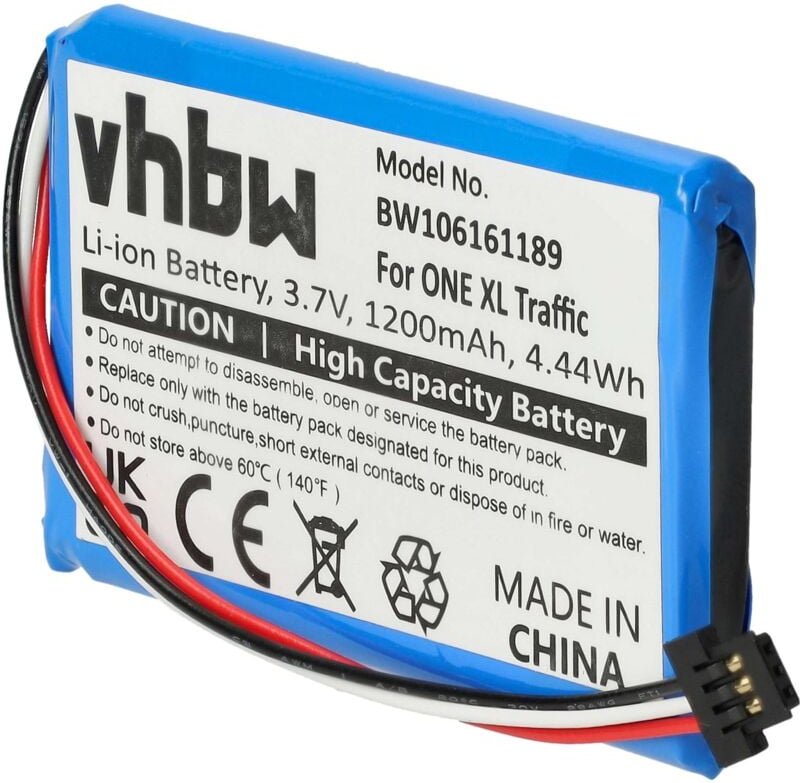Vhbw - Akku kompatibel mit TomTom One XL30, xl 340, 4EG0.001.17, Europe Traffic, V3 gps Navigation Navi (1200 mAh, 3,7 v...