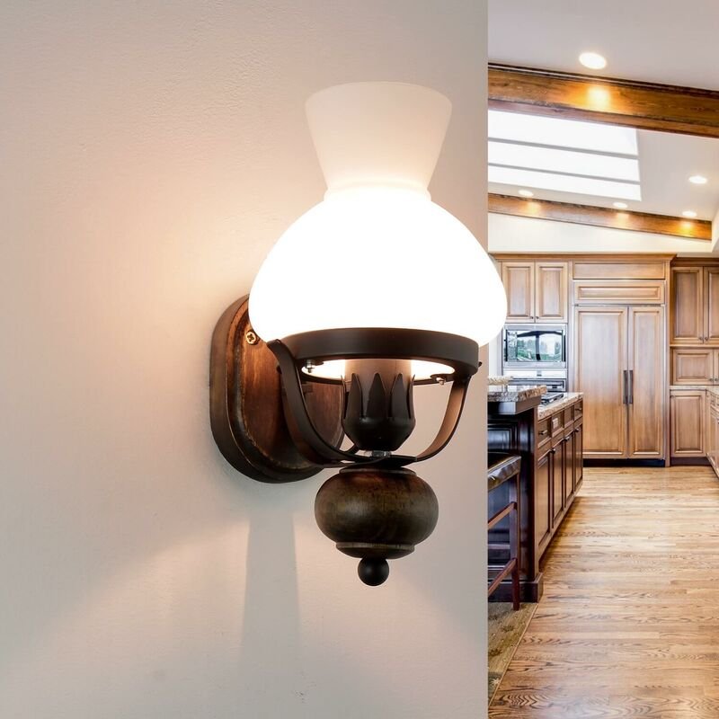 Urige Wandleuchte Landhaus Stil Öllampen Design