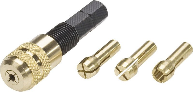 Donau Elektronik - Bohrfutter mit 6-Kant-Schaft und Spannzangen 821230