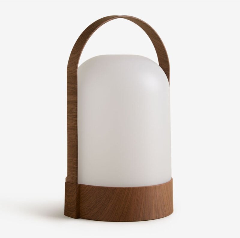 Sklum - Agnese Kabellose LED-Tischleuchte für den Außenbereich Braun Dark