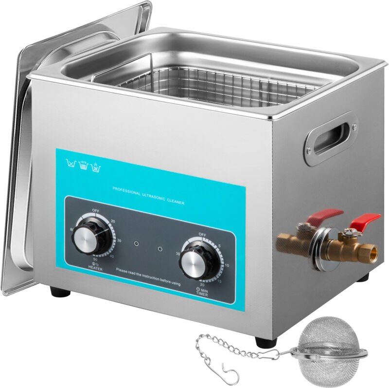 Knob Control Ultrasonic Ultraschallreiniger 10L, Ultraschall Reinigungsgerät, Schmuckreiniger Ultraschall digitaler Ultr...