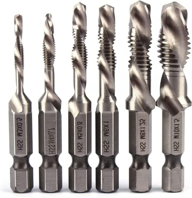 Sechskantschaftbohrer, HSS-Sechskantgewindebohrer, 1/4 Zoll, M3, M4, M5, M6, M8, M10, metrische Gewindebohrer, (M3+M4+M5...