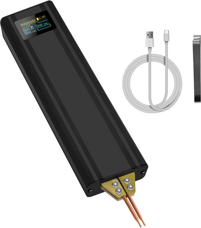 Akku-Punktschweißgerät, Mini-Akku-Punktschweißgerät mit LCD-Display 5000 mAh, 80 einstellbare Geschwindigkeiten, mit Aut...