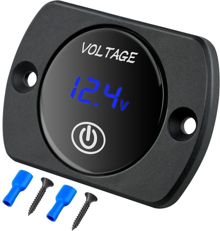 12V (24V) Batterieanzeige mit digitalem Voltmeter, 12V Batterieladeanzeige, Spannungsanzeige für Auto, Wohnmobil, Boot, ...