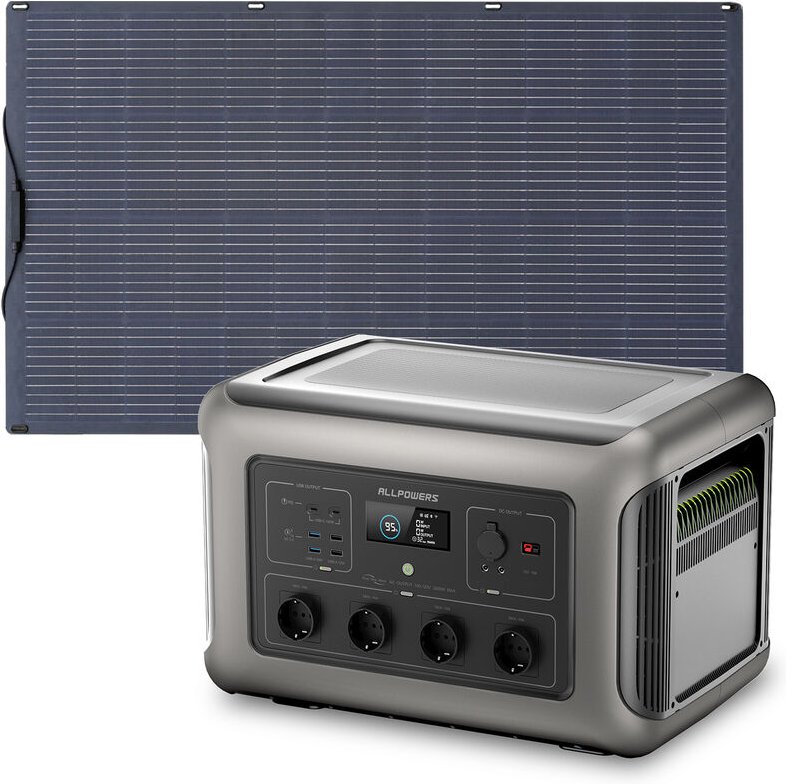 Home Battery Power Station LiFePO4 3168 Wh, Voice Control With 200W Flexible Monocrystalline Solar Panel For Home Backup...