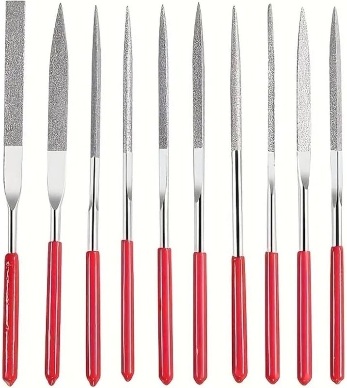 Bluedeer - Diamant-Nadelfeilen-Set, Präzisions-Mini-Schmuckfeilen-Set für Glas, Holz, Metallschnitzerei, Basteln, 2 x 10...