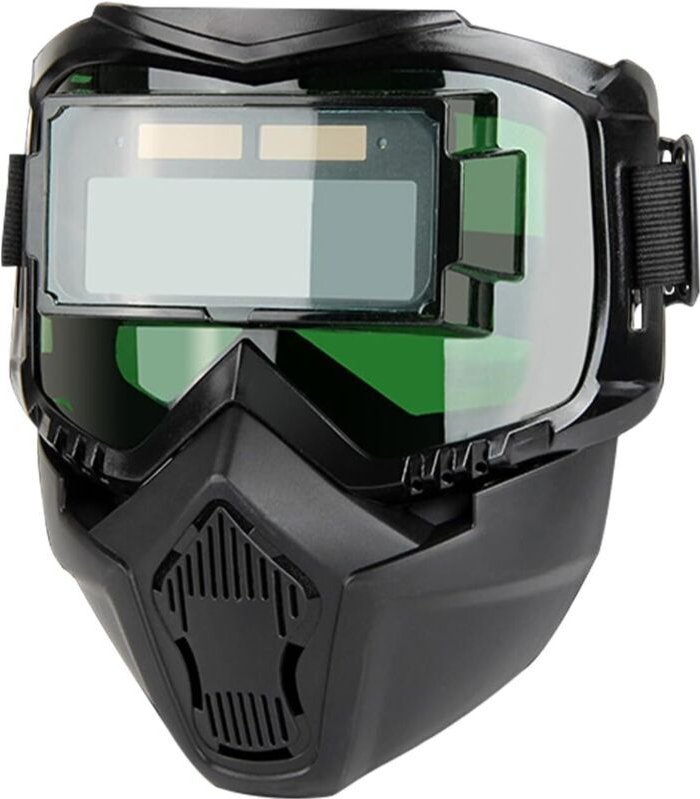 Automatisch abdunkelnder Schweißhelm mit abnehmbarem Visier und verstellbarer Schweißmaske für Fabrikarbeiten, Metallbea...