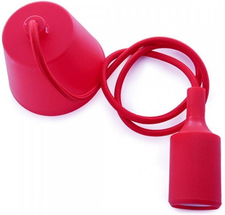 Lampenhalter E27 Kabel - Rosette - Farbe Rot