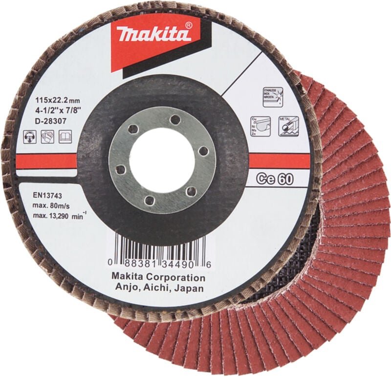 D-28385 Keramik-Aluminiumoxid-Fächerscheibe, 180 mm, G60 - Makita