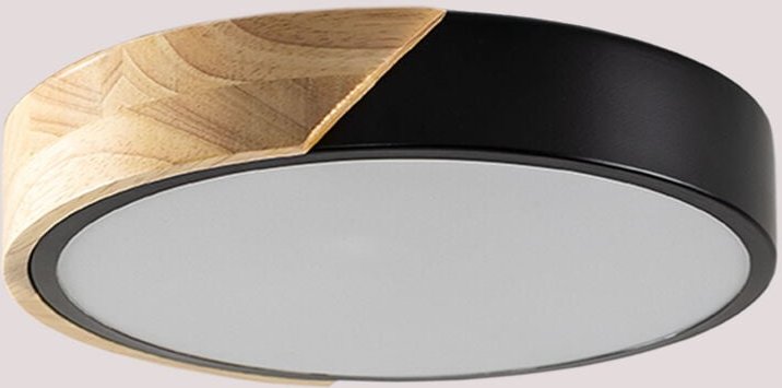 Jan LED-Deckenleuchte Schwarz-Natürlich Ø30 cm - Sklum