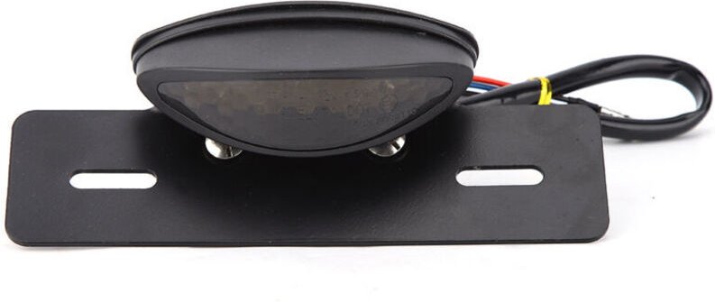 Universelles Retro-LED-Motorradrücklicht, Brems- und Kennzeichenbeleuchtung (schwarz).