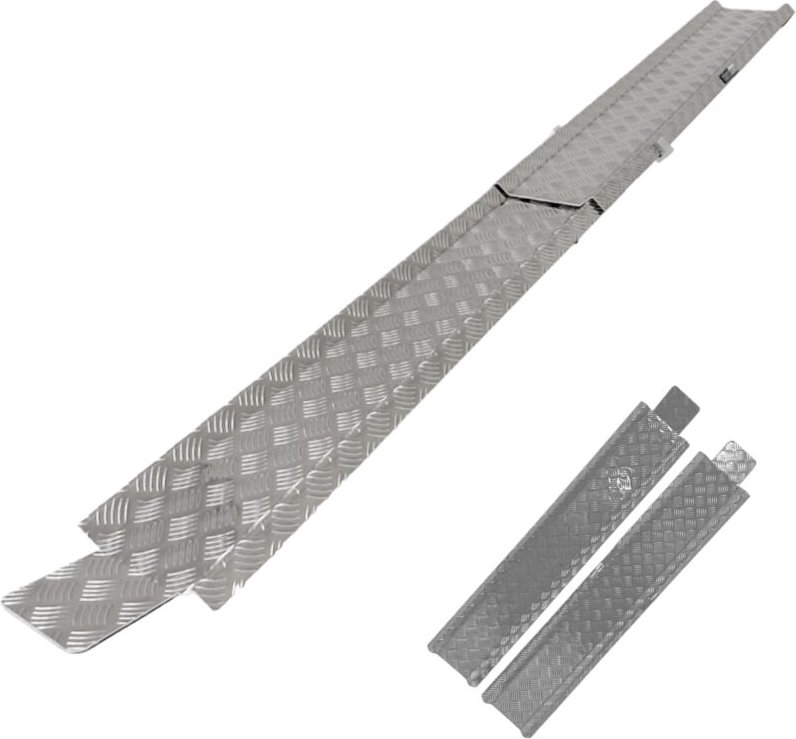 Baumarktplus - trutzholm Auffahrschiene zusammensteckbar 150 - 270 cm verstellbar Treppenrampe E-Bike 50kg Alu grau