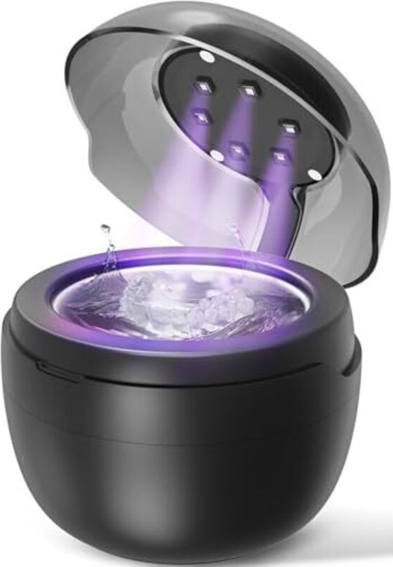Ultraschallreinigungsgerät, 45000Hz Dental Pod 250ML Ultraschallreiniger - Ultrasonic Cleaner mit 6 UV Lampe für Zahnsch...