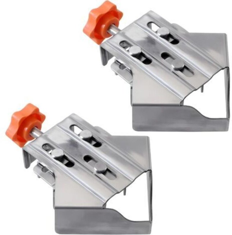 2 Stück 90-Grad-Klemme aus Edelstahl, gespleißte Winkelklemmen mit verstellbarer Schwenkbacke, für Holzbearbeitung, Inge...