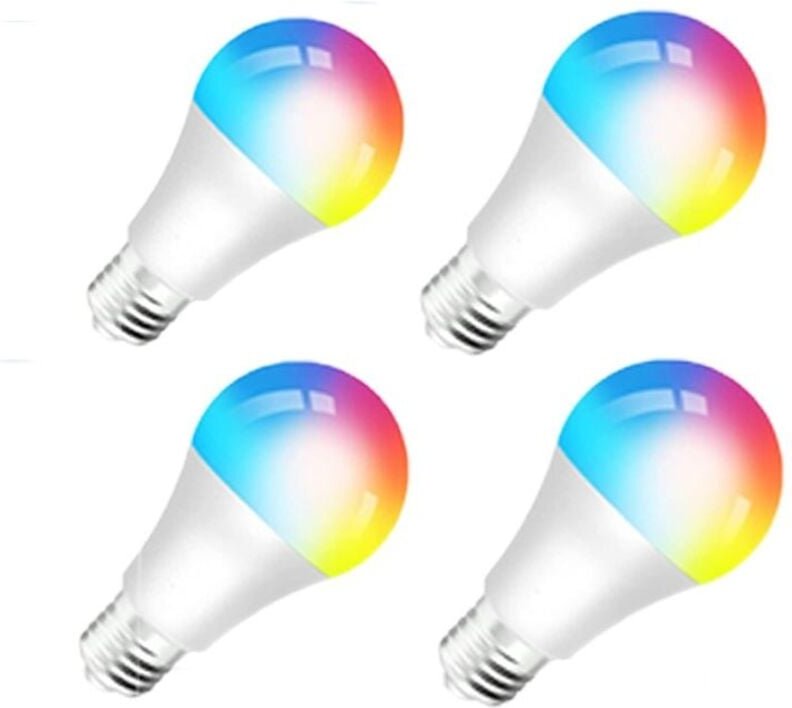 4er-Pack intelligente RGB-LED-Lampen, WLAN, E27, 9 W, 850 lm, Sprachsteuerung, kompatibel mit Amazon Alexa und Google Ho...
