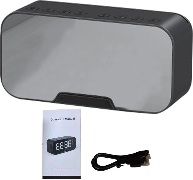 Thumbnail - Fm Digitaler Radiowecker mit USB-Ladeanschluss, LED-Anzeige, Sleep-Timer, tragbarem Spiegel, kabellosem Bluetooth-Lautsp...