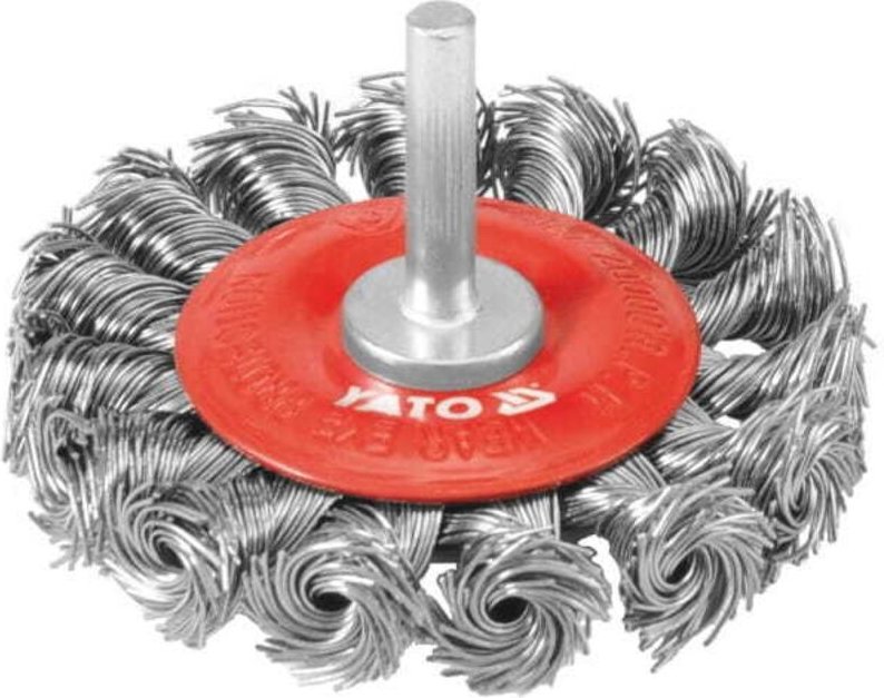 YATO Scheibenbürste 75mm, mit Schaft, gedrehter Draht 4759