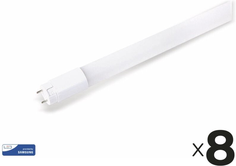 Thumbnail - V-tac - LED-Röhre VT-151, eek: f, 20 w, 2100 lm, G13, 4000 k, 150 cm, 8 Stück