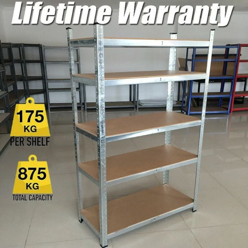 5 Etagen Schwerlastregal Lagerregal Kellerregal Werkstattregal Regal bis 875kg