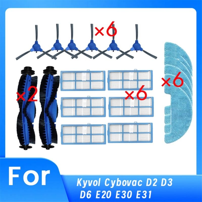 Für D2 D3 D6 E20 E30 E31 Roboter Vakuum Wichtigsten Seite Pinsel HEPA-Filter Mopp Pad Ultra Zubehör