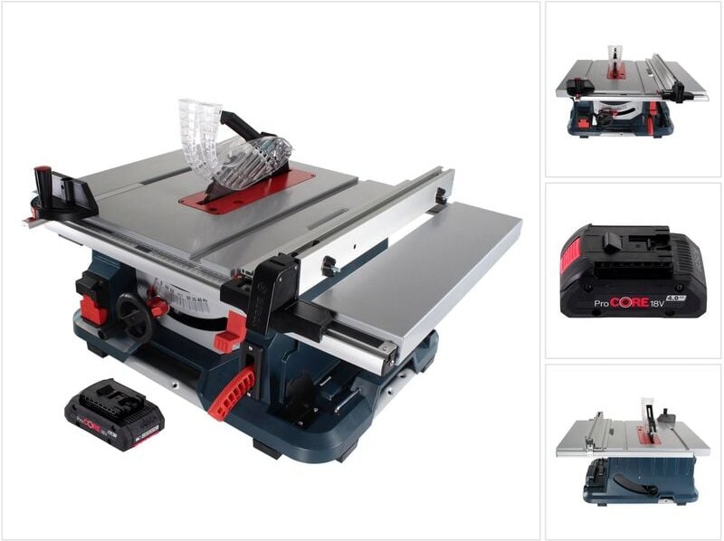 Bosch GTS 18V-216 Professional Akku Tischkreissäge 18 V 216 mm Biturbo Brushless + 1x ProCORE Akku 4,0 Ah - ohne Ladeger...