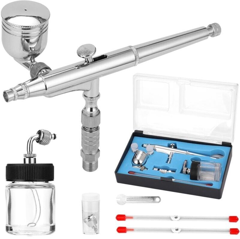 Professionelles Airbrush-Pistolen-Set/Dual-Action/mit 0,2/0,3/0,5 Nadeldüse und Schlauch