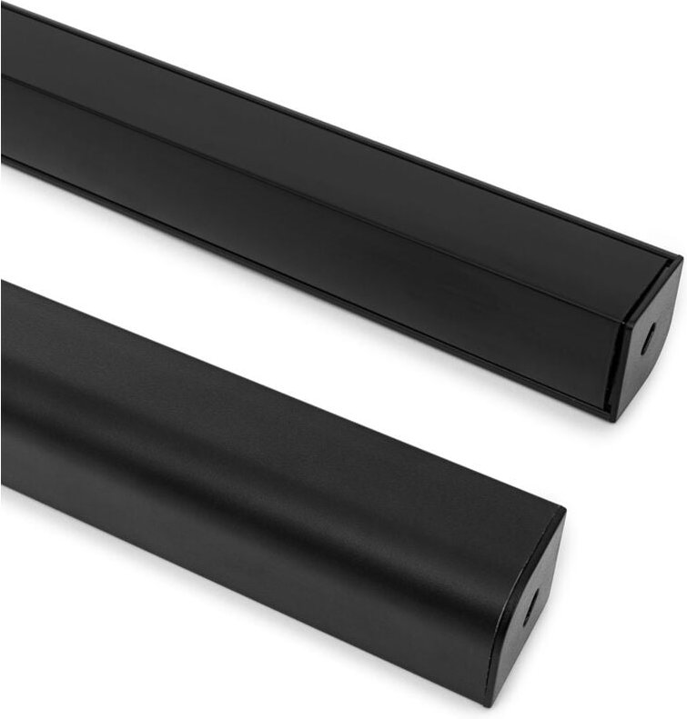 Aluminiumprofil Ecke Dreieckig 2m für led Steifen bis 20mm Schwarz 2 m Schwarz transluzent