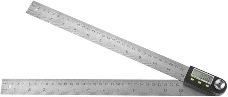 2-in-1 Digitaler Winkelmesser/Winkelmesser 0–300 mm, 360°-Drehung, Edelstahl, elektronischer Winkelmesser, Goniometer, L...