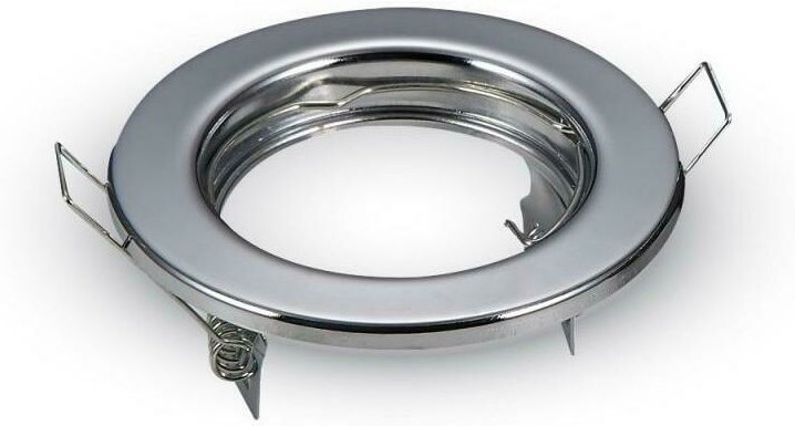 FAI - Rund verstellbarer einbaustrahler mit federanschluss gu10/gu5.3 in metallfarbe chrom 0462/cr