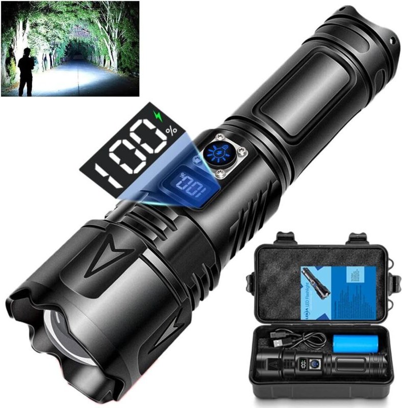 Tigrezy - Taschenlampen led wiederaufladbar usb-c, superhell, batteriebetriebene leistungsstarke Taschenlampe für Notfal...