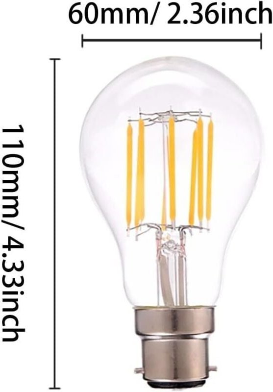 A19 Klar LED Filament Licht Warm Weiß Hotel Hause Hohe Helligkeit Licht B22 Schraube Mund Einstellbar