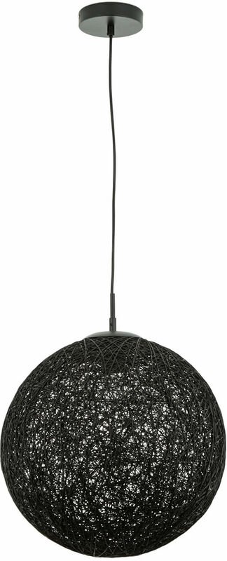 Pendelleuchte Schwarz Kugel Schirm Metall Geflecht