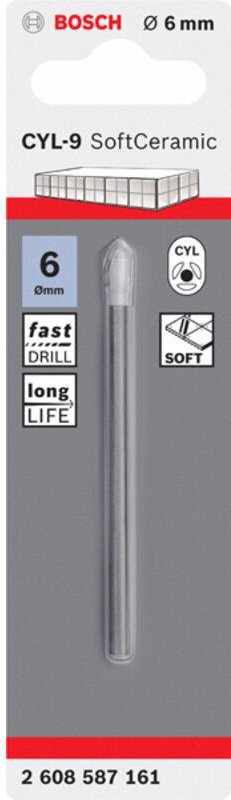 Bosch 1 Fliesenbohrer CYL-9 Ceramic: 6x80 - 2608587161