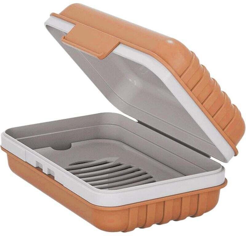 Reiseseifenbehälter, Seifenstückhalter mit Deckel, tragbarer Reiseseifenbehälter, wasserdichter Reiseseifenhalter, geeig...
