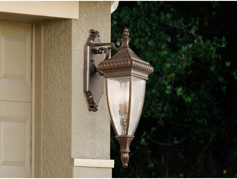 Elstead - Große historische Außenwand Laterne venetian rain, Bronze Höhe 64cm