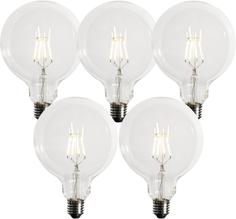 Thumbnail - Luedd - Set mit 5 dimmbaren E27 LED-Glühbirnen G125 5W 450 lm 3000K