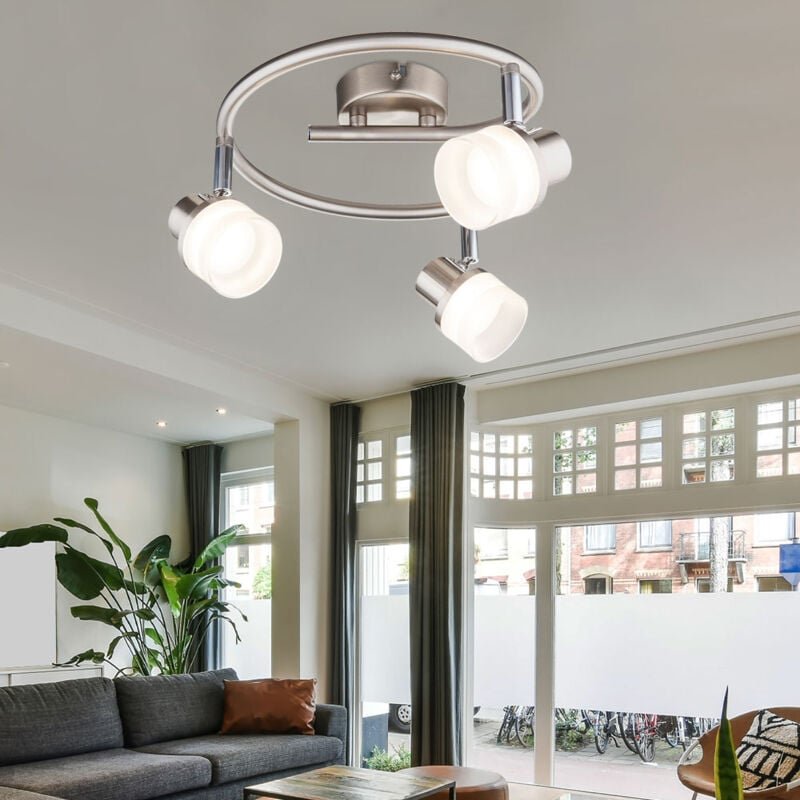 Globo Lighting - Deckenleuchte Spotleuchte Wohnzimmerlampe led Strahler Deckenlampe verstellbar, Chrom Acryl, Spots schw...